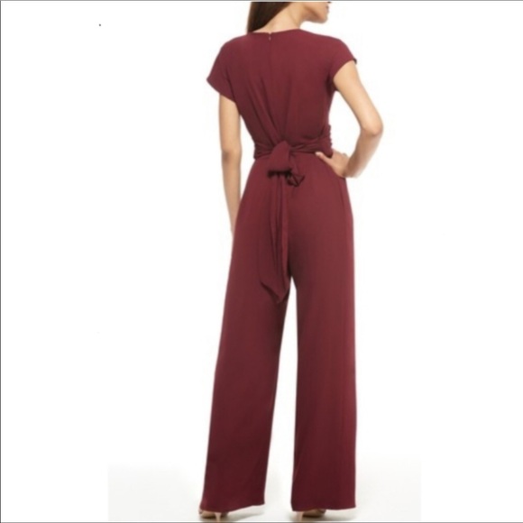 Gal Meets Glam 12 Delaney Cross Over Wrap Jumpsuit - Picture 6 of 9